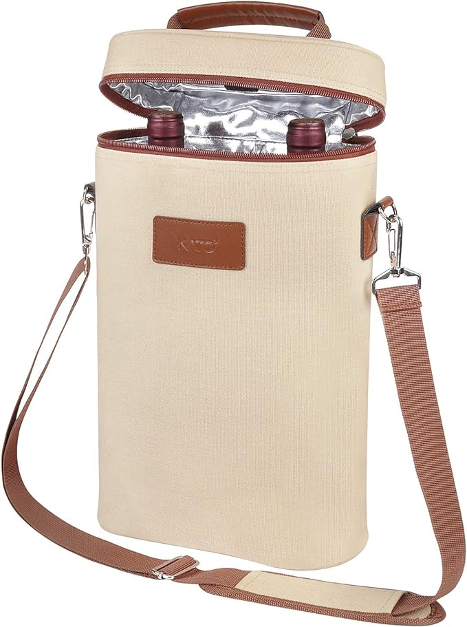 2 Bottle Wine Gift Tote Carrier