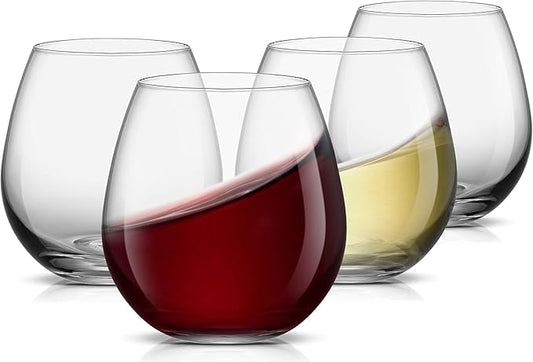 Stemless Wine Glasses for Red or White Wine