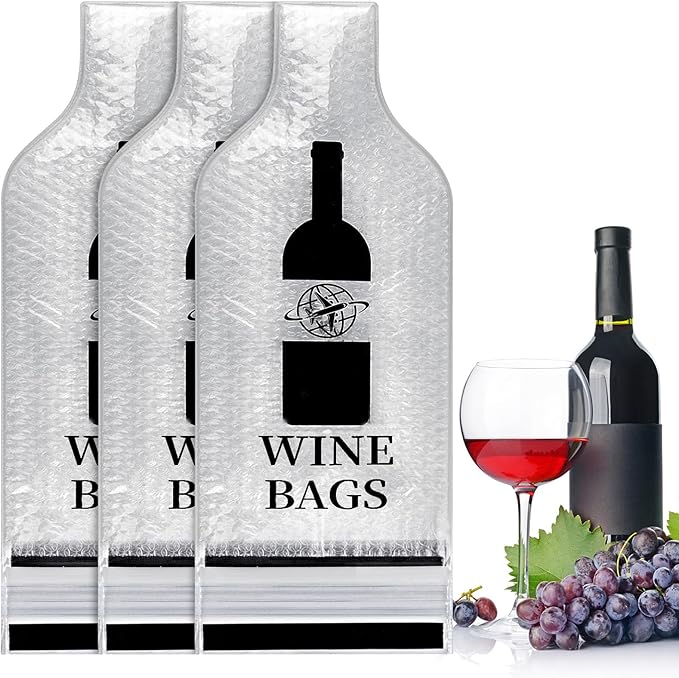 3 Set Reusable Wine Bottle Travel Protector Bags