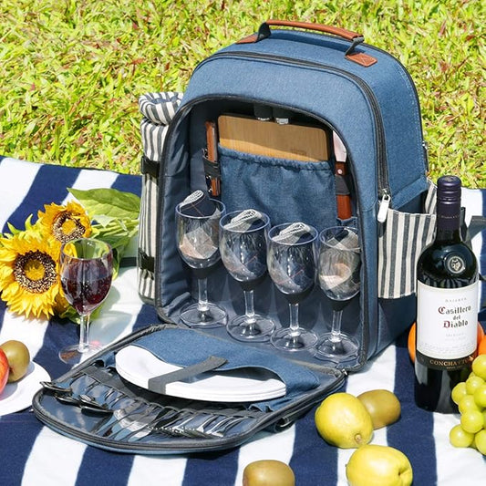 Picnic Backpack Set for 4